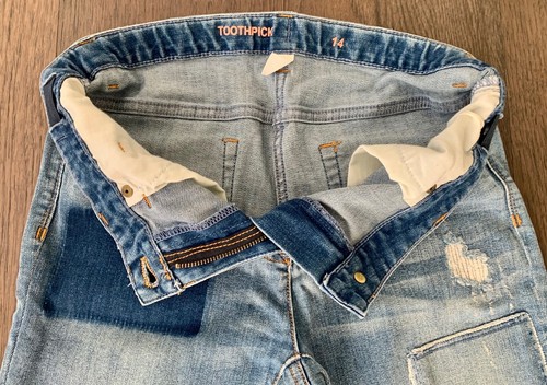 Crewcuts Girls 14 Toothpick Jeans Distressed Tokyo Wash Denim NEVER WORN - Picture 6 of 10