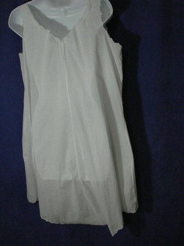 Vintage 20s Cotton Slip Eyelet Embroidery BUTTERFLY XL GC White B40 TEDDY - Picture 7 of 9
