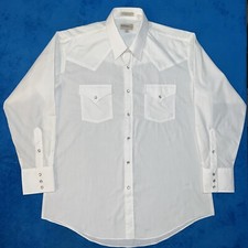 Vintage Sheplers Western Shirt Pearl Snap Long Sleeve Men 16.5-33 FAST SHIPPING