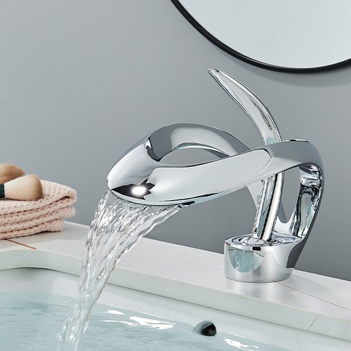 Badarmatur Waschtischarmatur Wasserfall Mischbatterie Wasserhahn Bad Waschbecken - Bild 16 von 97
