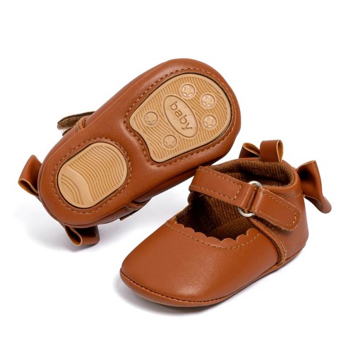 Newborn Baby Girl Bowknot Princess Mary Jane Flats Soft Sole Anti-slip Baby Shoe - Picture 10 of 11
