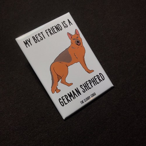 German Shepherd Dog Magnet Best Friend K9 Cartoon Art Gifts and Home Decor - Picture 12 of 12