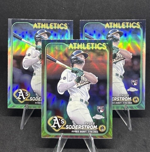 Tyler Soderstrom RC Refractor Lot(3) - 2024 Topps Chrome Update Series  #USC22 - Picture 1 of 7