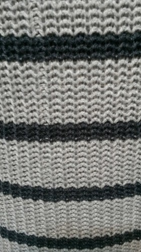 Allison Brittany SZ XL Sweater Tunic Gray Stripe Cowl Neck Side Slits NWOT 1086 - Picture 6 of 12