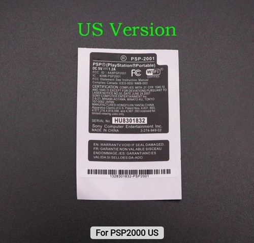 Sony PSP Replacement Labels PSP1000,2000,3000 - Picture 2 of 4