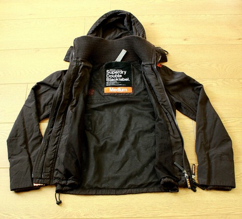 Superdry Hoodie Wind Cheater Double Black Label Damen Braun Dreifachreißverschlüsse Gr. M - Bild 4 von 12