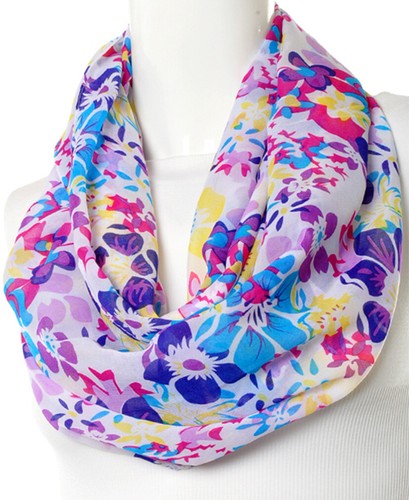 Leichter Infinity Loop Schal mit Blumenmuster Sommer - Bild 8 von 8