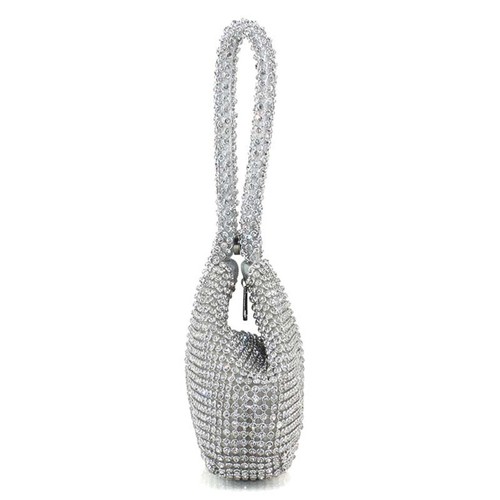 -borsa a tracolla intarsiata viaggio miss donna pochette triangolo strass - Foto 8 di 11
