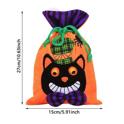 Set sacchetti di velluto Halloween eleganti sacchetti di caramelle strega zucca per bambini festa - Foto 23 di 26