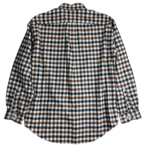 Tommy Hilfiger LS Button Plaid Check Flannel Shirt Size L NWOT Black & Brown - Picture 2 of 6