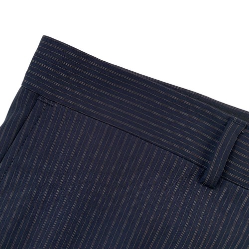 VTG 44 R HUGO BOSS Navy Blue / Brown Stripe Wool Blend Suit Made USA - Picture 14 of 21