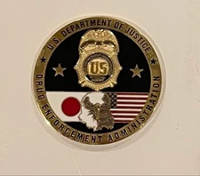 DEA Drug Enforcement Challenge Coin, Rare, 40mm, Used
