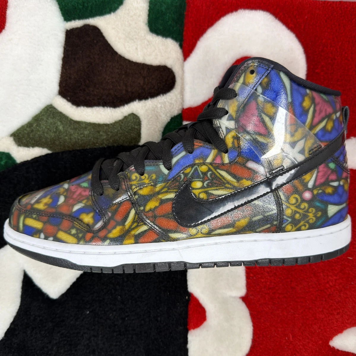 Nike SB Dunk High Concepts Stained Glass Size 9.5 Limited Edition Box QS Rare Nike Concepts x SB Dunk Special Box High Stained Glass | eBay main image 3