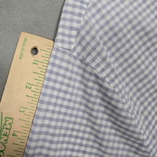 Faherty shirt  men XL Gray white Gingham Check stretch performance Button Up L/S - Picture 8 of 10