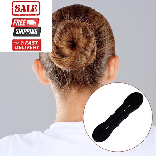 2pcs Hair Bun Maker for Women, Non-Slip Shaper Curler, Lazy Black - Picture 6 of 7