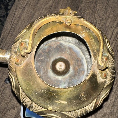 Vintage Gold Color Tin Tea Pot 8 Inch Tall-decorative - Picture 20 of 23