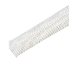 20mmx3.0m(9.8ft) Fiberglass Sleeve Fabric Tubing with Resin White