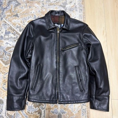 Schott Single Riders Highwayman 681 Steerhide Black Jacket Size 34