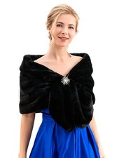 1920s Bridal Faux Fur Stole Winter Wedding Shawl Wrap Scarf for Women