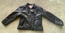 Harley Davidson Youth Faux Leather Motorcycle Jacket Size 6 Black YOUTH