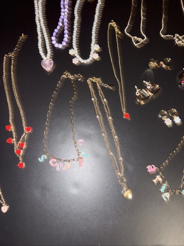 Modeschmuck Konvolut. Halskette, Ohrringe und Ringe. 10 zufällige Konvolut keine doppelten - Bild 8 von 10