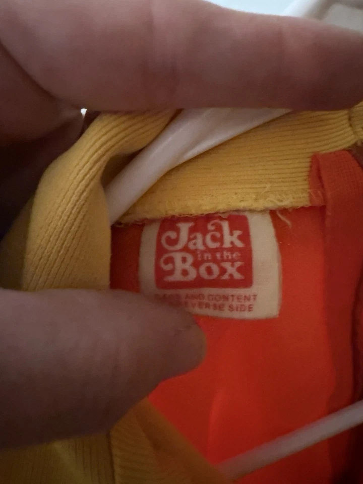 Uniforme Jack In The Box Vintage Años 70 Mujer’s Amarillo Y Naranja Top Foto 4 de 4