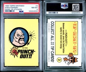 PSA 8- 1989 Topps Nintendo Punch Out Pegatina Tarjeta NES Soda Popinski #3 👀 👊👊