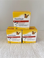 3 boxes Freestyle LITE Blood Glucose Test Strips 100 Count each - EXP 02/28/27