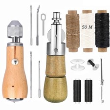 Leather Sewing Awl Thread Kit with Waxed Thread Speedy Manual Stitcher Tool