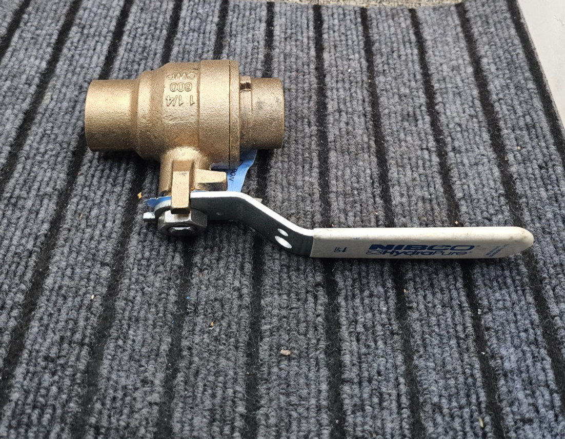 Nibco HydraPure S-585-66-LF: 1/2" Solder Brass Ball Valve Lead-Free Plumbing
