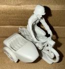 Vintage Marx Grey Plastic WWII German Motorcycle w/ sidecar 54mm scale -1960’s