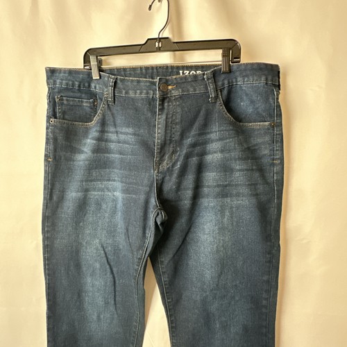 Izod Jeans Mens Comfort Stretch Straight Fit Low Rise Blue 40X30 #527 - Picture 3 of 19