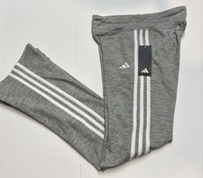 adidas 3 Stripes Girls Heather Gray Flare Pants Size Small 7-8 Brand New   