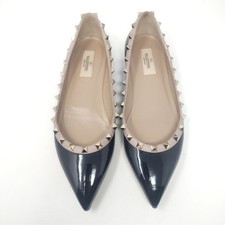 Valentino Garavani 39 Rock stud ballet flats ballerinas black patent leather