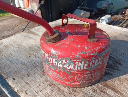 Bidone gas vintage raro Eagle 1 gallone acciaio zincato SP1 USA con beccuccio e spina Eagle - Foto 5 di 21