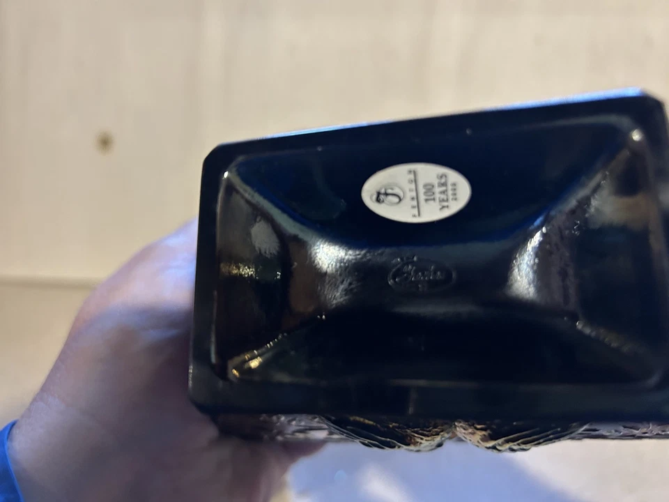 Jarrón vintage de vidrio de carnaval amatista Fenton Love-Birds Foto 3 de 4