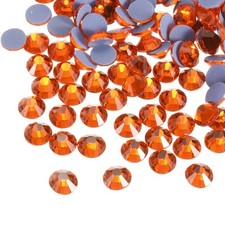 288 Pcs Hotfix Rhinestones Crystal Glass Gems SS30 6.6mm,Orange 