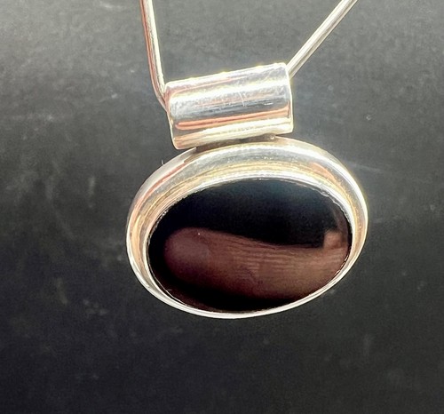 Vintage Sterling Silber 925 schwarzer Onyx Anhänger Thailand 7g - Bild 4 von 7
