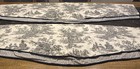 2 Waverly Garden Room French Toile Black Cream Ticking Scalloped Stripe Valances