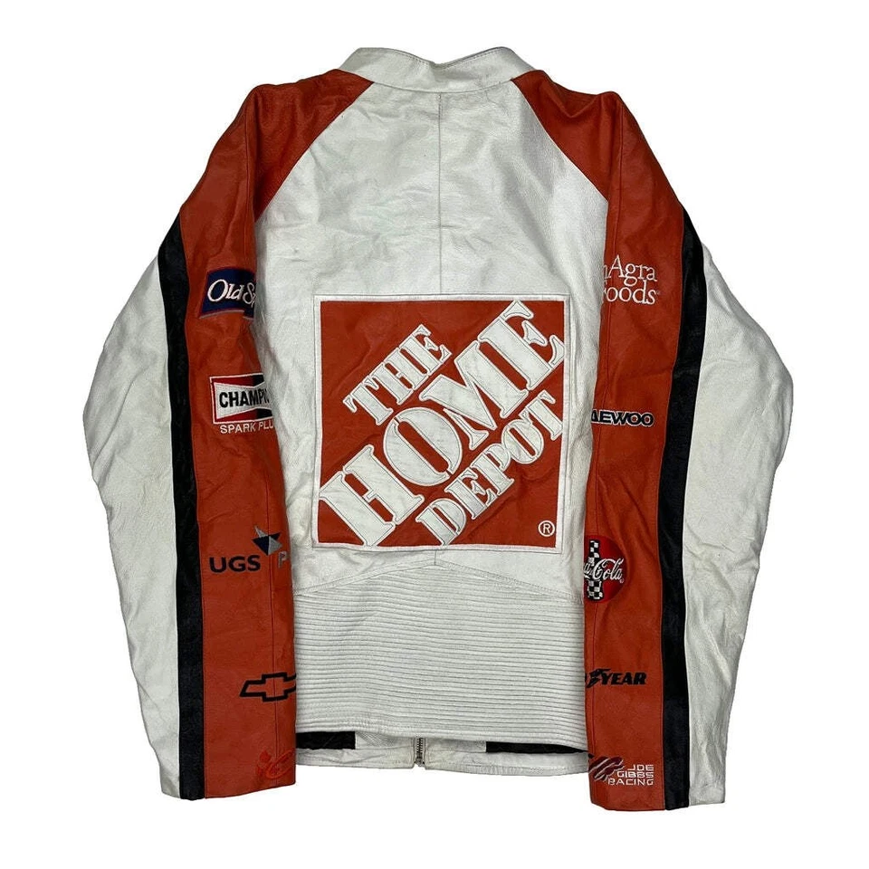 Chaqueta de Cuero Nextel Cup Series Chase Authentics Nascar - Cuero Naranja Mediano Foto 2 de 4