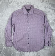 John Varvatos Shirt Mens 16 32/33 Purpl Button Up Signature Tailored Regular Fit