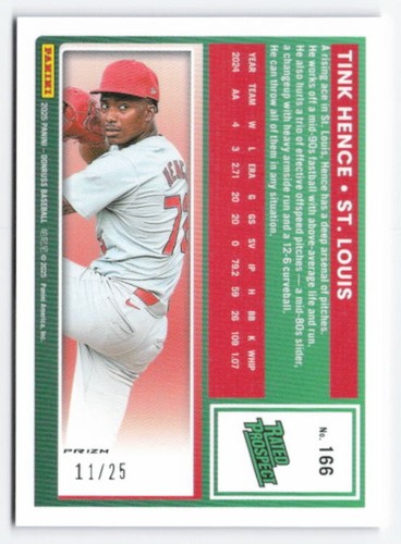 2025 Tink Hence Rated Prospect Donruss Optic Cracked Ice /25 #166 Cardinals - Picture 2 of 3