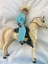1950s Lone Ranger Chaps Hartland Plastics 9" Rider White Small Champ Horse Set