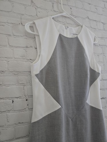 Calvin Klein Dress Womens Sz6 White Heathered Grey OfficeSiren Career Wear - Picture 2 of 5