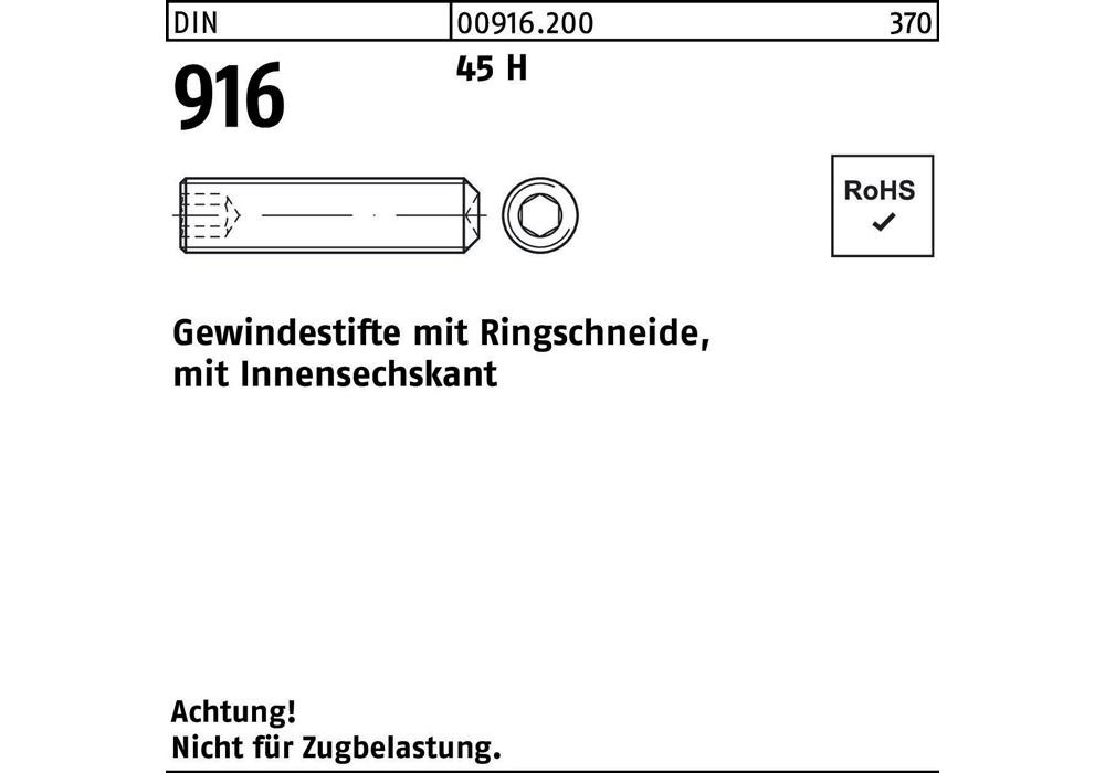 Рейхерный подъемник DIN 916 Ringschn./Innen-6-Kant M 10 x 30 45 H