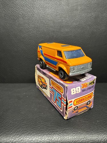 1979 Matchbox Superfast No 68 Chevy Van Blue Shield Orange Diecast W Box - Picture 4 of 14