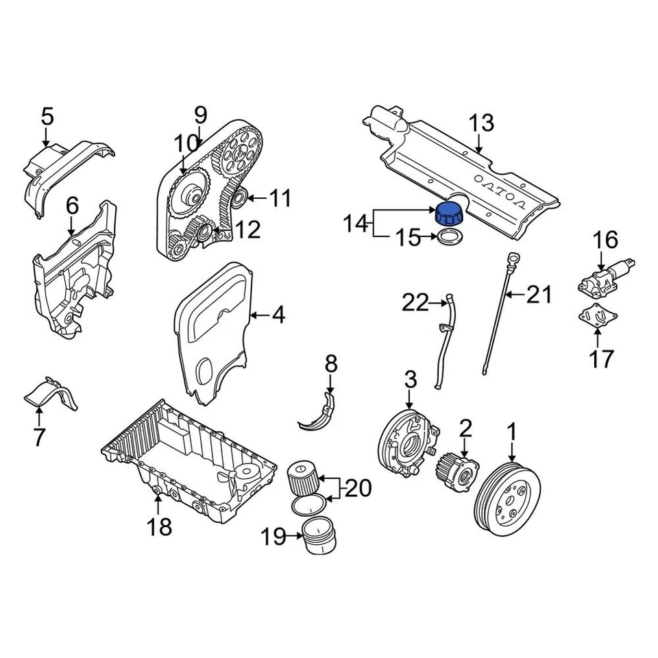 For Volvo S60 2001-2009 Volvo 8692888 Engine Oil Filler Cap Foto 4 de 4