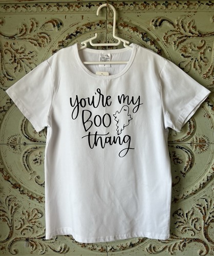 Halloween short sleeve t-shirt top girls size 7 YOU’RE MY BOO THANG ghost
