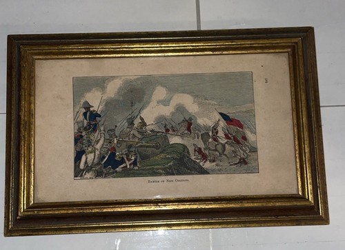 Vintage Framed Print “ Battle of New Orleans” War of 1812 - Picture 2 of 5