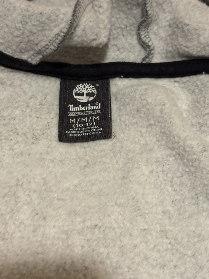 Sudadera con capucha Timberland para niños mediana 10-12 gris polar cremallera completa manga larga Foto 4 de 4